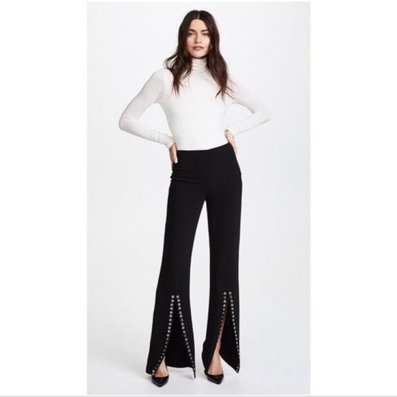 cinq a sept Pants - Cinq a Sept Revolve Grommet flare Viera Black pants Sz 10 open leg